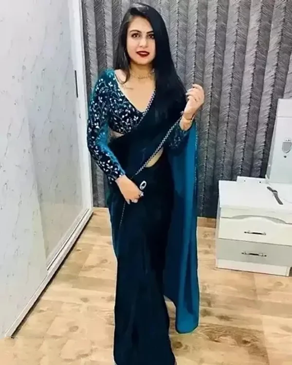 Valvet Saree Winter Special  - Blue