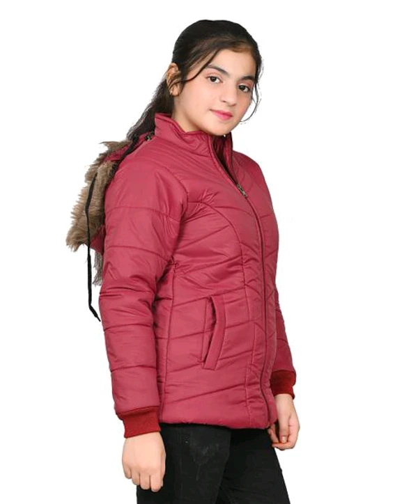 Girls Jacket  - maharoon, 6-7 Year