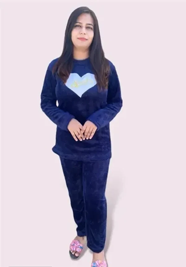 Women Woolen Track Suit  - Blue, L