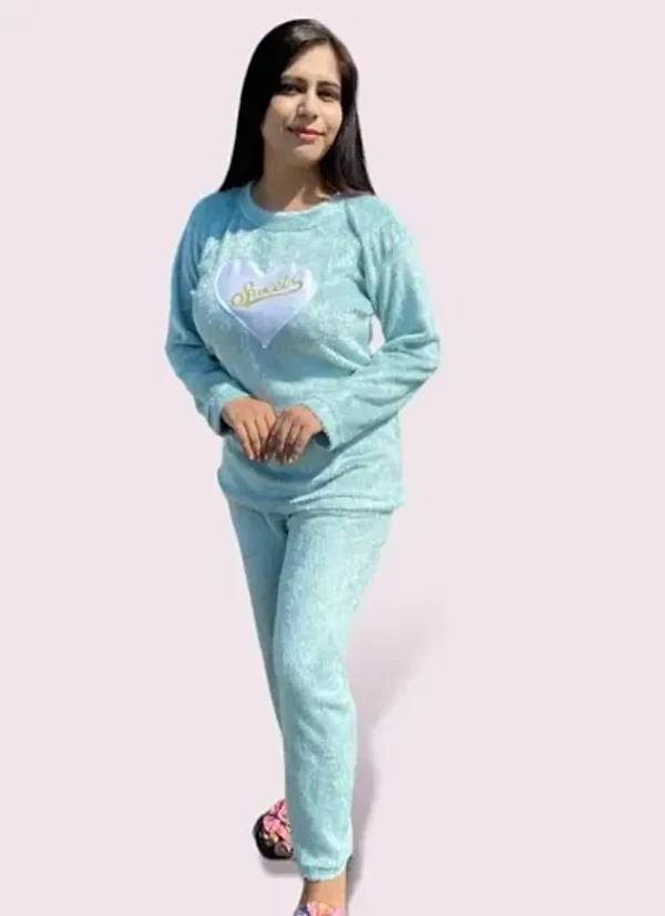 Women Woolen Track Suit  - Aqua blue, L