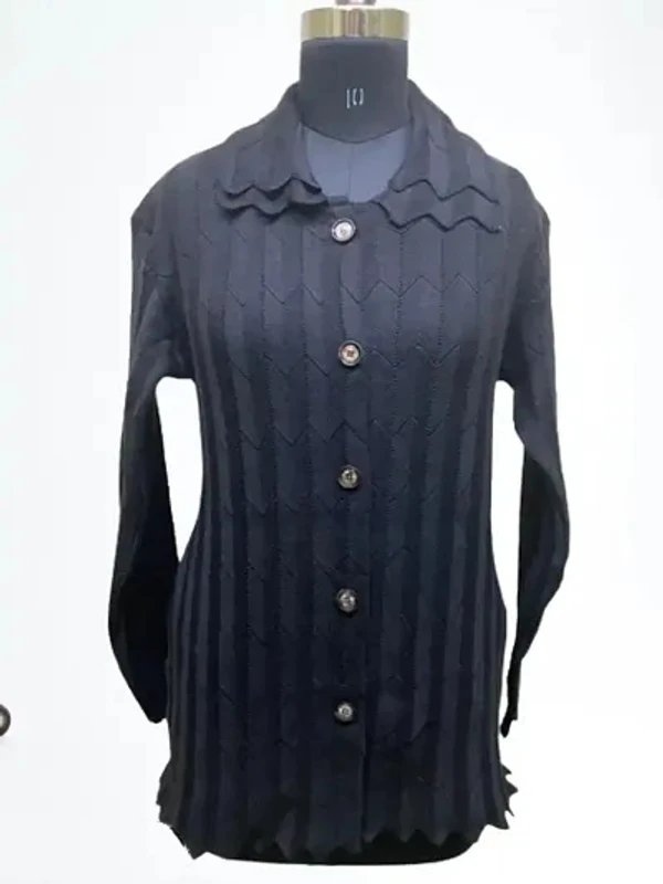 Woolen Cardigan For Women  - Blue, Free