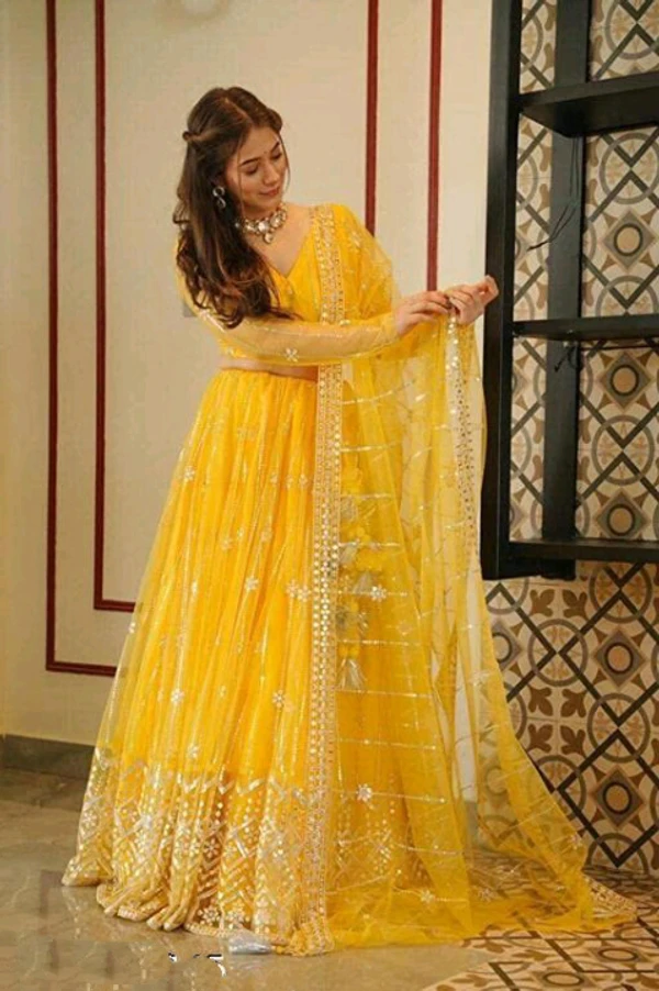 Beautiful Haldi Function LEHANGA Chunni Collection  - Free