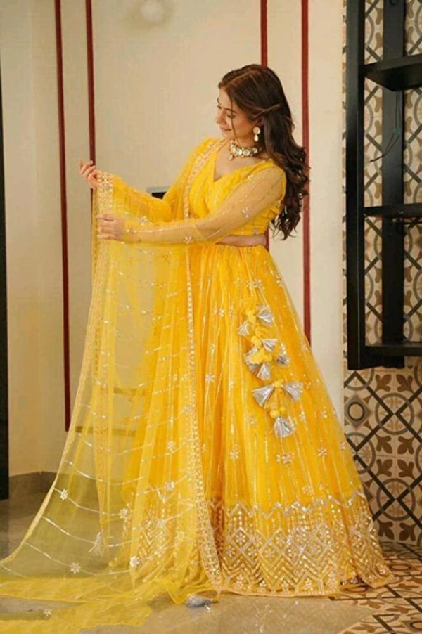 Beautiful Haldi Function LEHANGA Chunni Collection  - Free