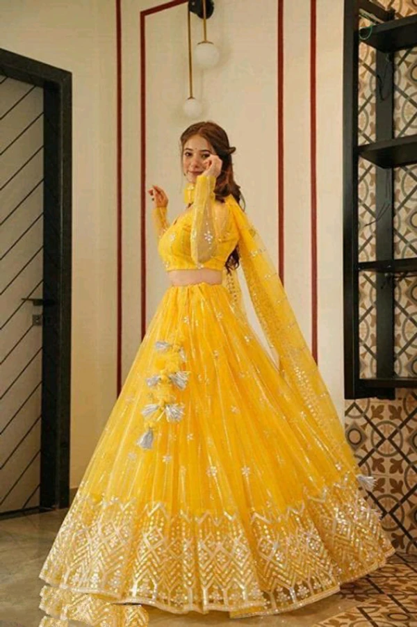 Beautiful Haldi Function LEHANGA Chunni Collection  - Free