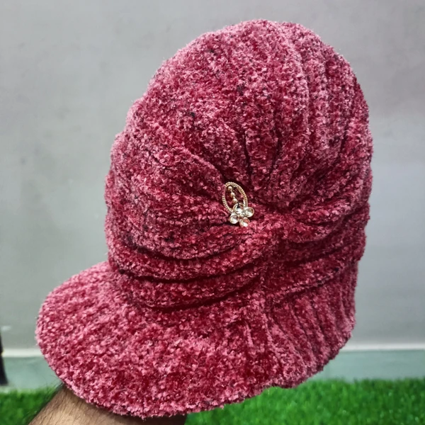 Styles Modern Warm Woolen Cap For Girls  - Wild Watermelon