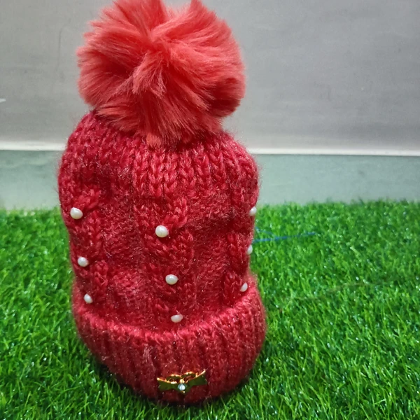 Winter Cap For Women, Girls  - Red