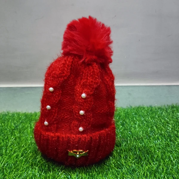 Winter Cap For Women, Girls  - Red