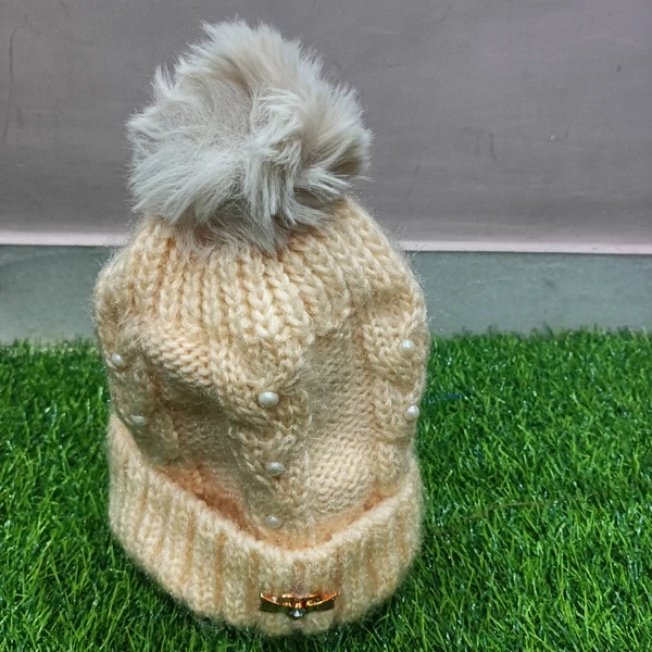 Winter Cap For Women, Girls  - cream