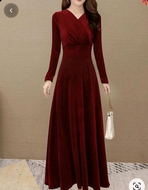 Beautiful Valvet Gown - maroon, S