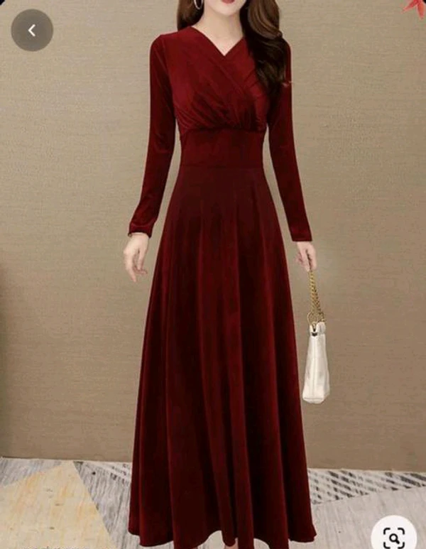 Beautiful Valvet Gown - maroon, L