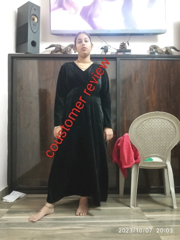 Beautiful Valvet Gown - Black, XXL