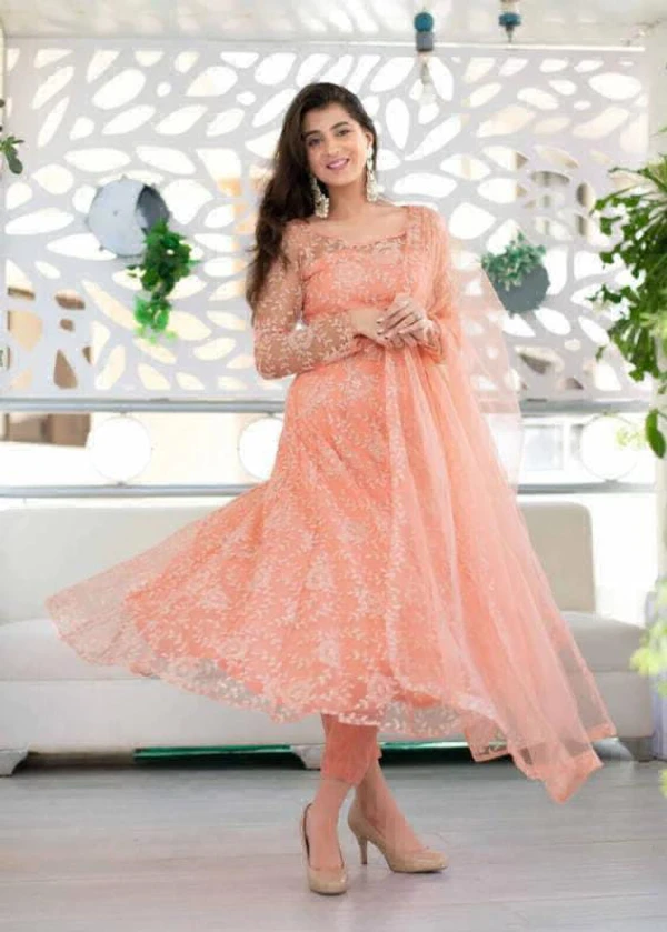 Beautiful Anarkali Kurti With Dupatta And Pant - L