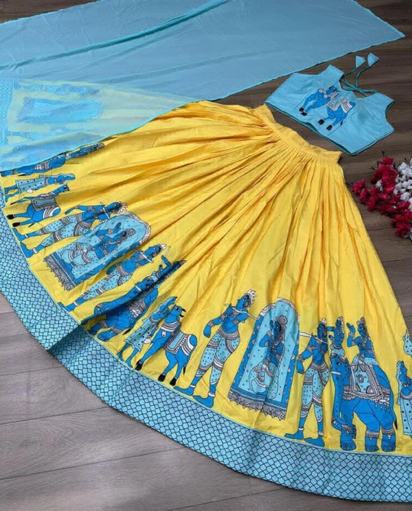 Kamlakari Lehanga Chunni Collection  - xxl, Yellow