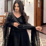 Black Beauty Gown With Dupatta  - Black, xxl
