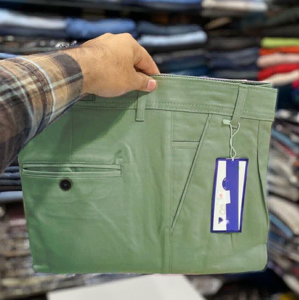 Mens Cotton Trousers  - Green, XL