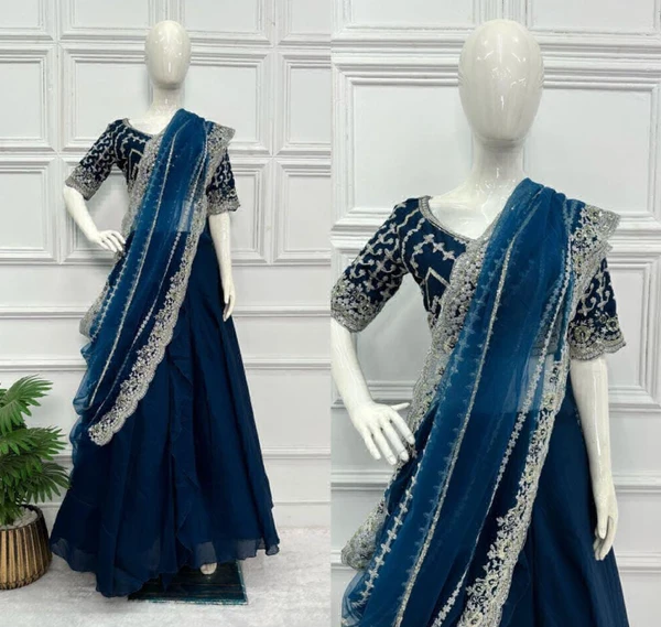 Lehanga Saree - Blue