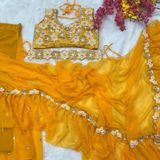 Haldi Function Special Lehanga Saree - Yellow