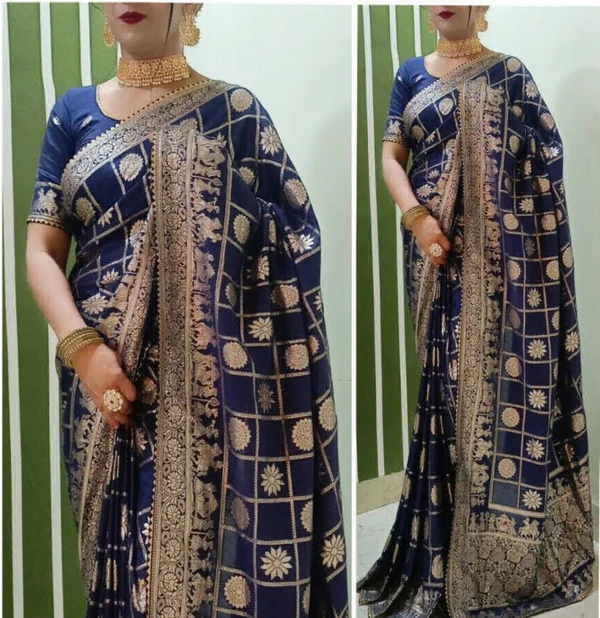 Dola Silk Saree  - Dark Blue