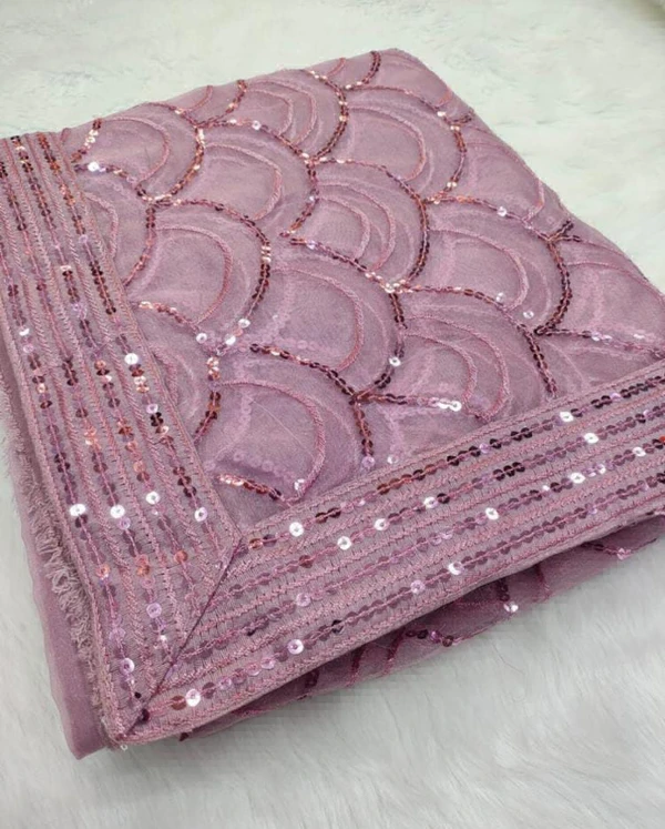 Sequence Saree  - Lavender blush