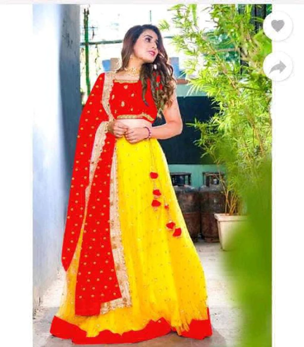 Haldi Function Special Lehanga Chunni Collection  - Free Size Up To 42, Black