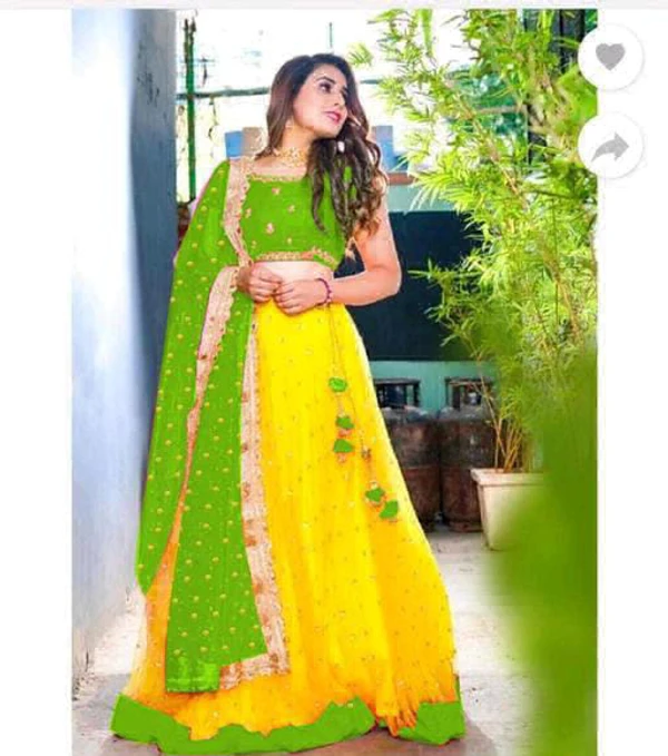 Haldi Function Special Lehanga Chunni Collection  - Free Size Up To 42, Black