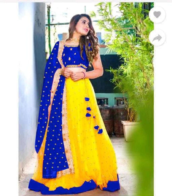 Haldi Function Special Lehanga Chunni Collection  - Free Size Up To 42, Black