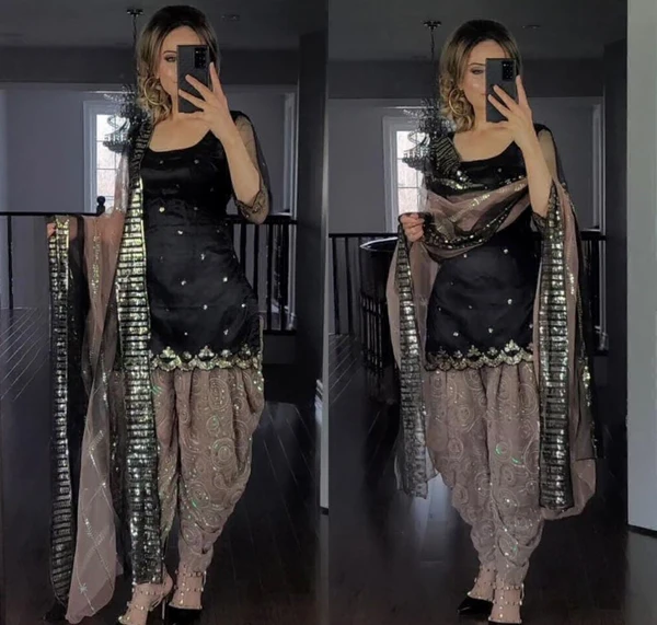 Women Panjabi Patiyala Suit - M