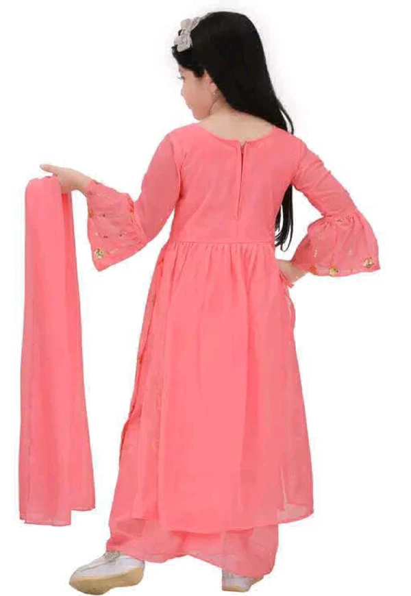 Girls Dress Kurta Plazo Duptta Set  - 4-5, pink