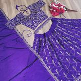 Bridal Lehanga Chunni Collection  - Electric Violet, Free Size Up To 44
