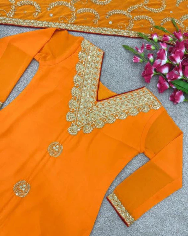 Osam Looking Sharara Set  - Web Orange, xxl