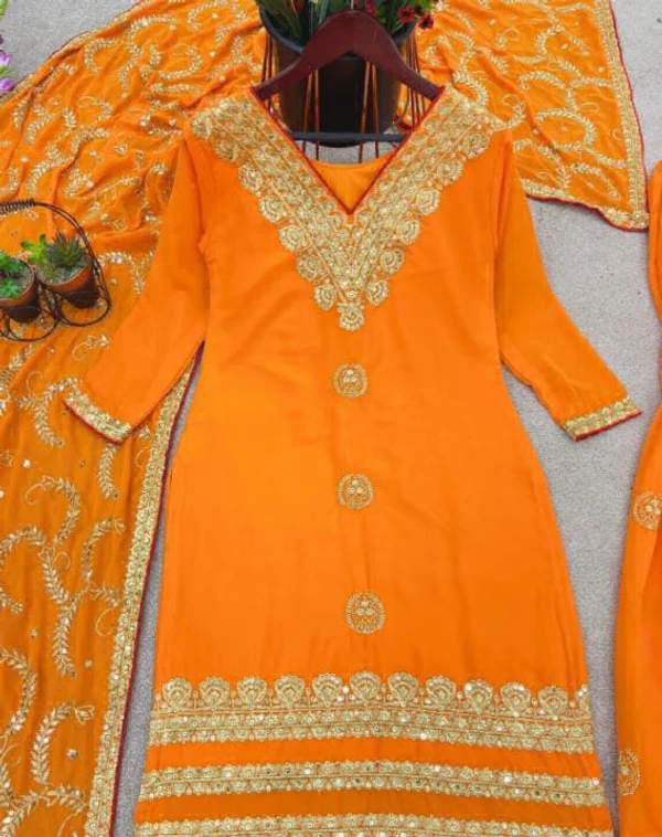 Osam Looking Sharara Set  - Web Orange, xxl