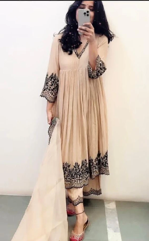 Embroidery Work Gown  - XL