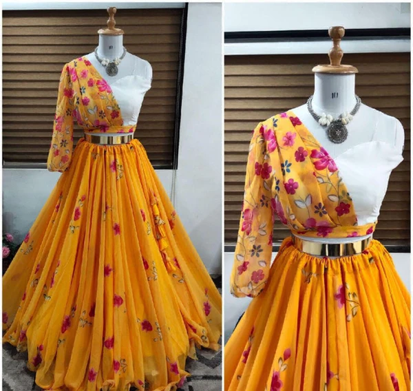 *Presenting New Festival Special Đěsigner Lehenga - - Yellow, Free Size Up To 42