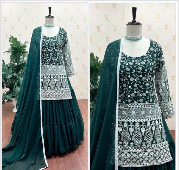 Top With Dupatta Bottom Sey - Free Size Up To 42