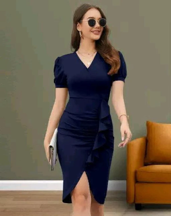 Beautiful Bodycon Dress One Piece Dress - Blue, M