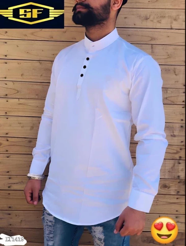 Mens Kurta  - White, M