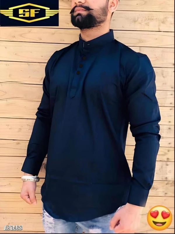 Mens Kurta  - Navy Blue, M