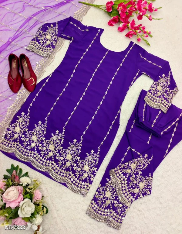 Beautiful Sequence Work Suit  - XL