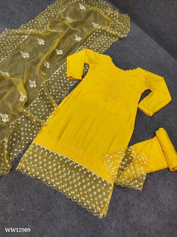 Beautiful Festival Wear Dupatta Set - Yellow, L