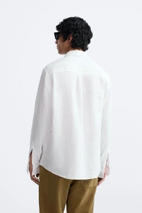 100% WHITE LINEN SHIRT - S