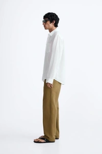 100% WHITE LINEN SHIRT - S
