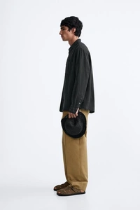 100% BLACK LINEN SHIRT - S