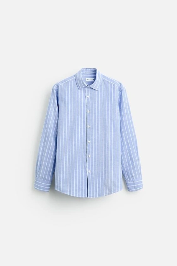 STRIPED COTTON - LINEN SHIRT