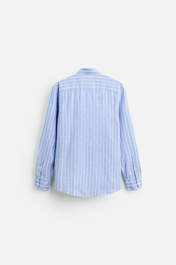 STRIPED COTTON - LINEN SHIRT - s