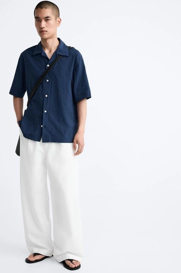 WIDE-FIT PLEATED TROUSERS - 28, White