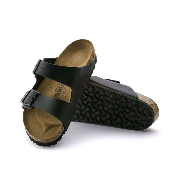 Regular Width Black Slide Sandals - IND 6
