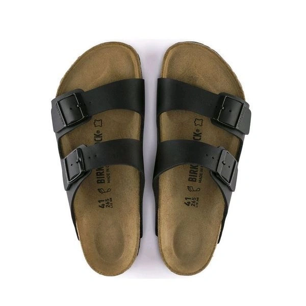 Regular Width Black Slide Sandals - IND 6