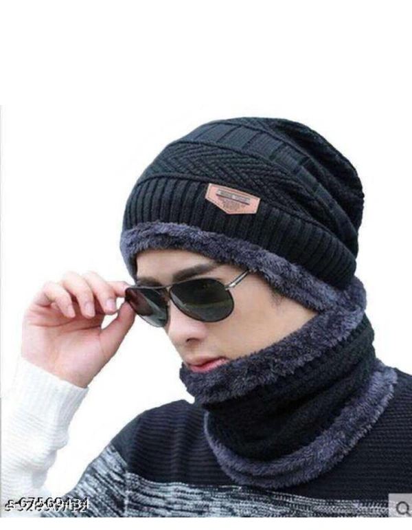 Cap And Marks  - Black, Free Size