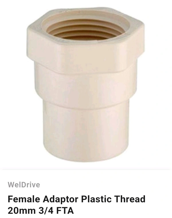 Femail Adaptor  Plastic Thread 20mm 3/4 FTA
