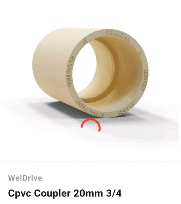 Cpvc Coupler 20mm 3/4 Socket 